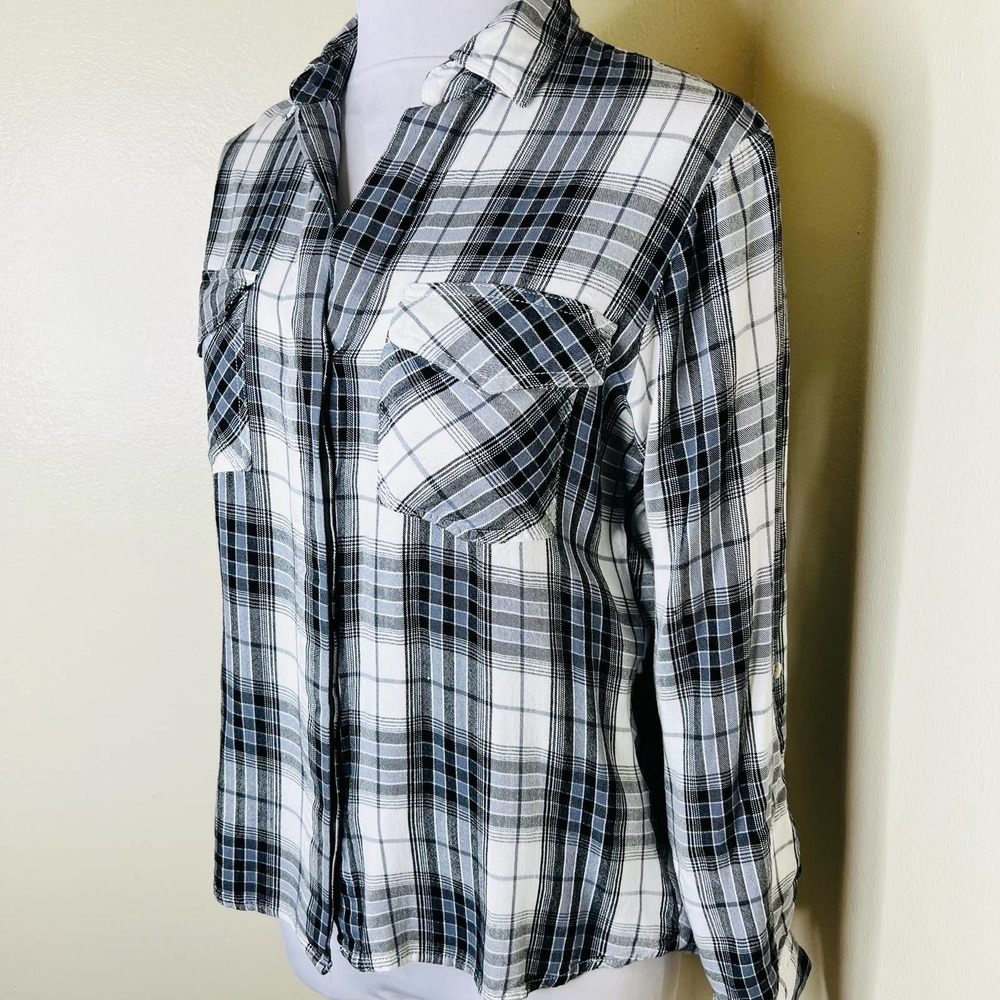 Sam Edelman Split Back Button Down Shirt Small Bl… - image 3